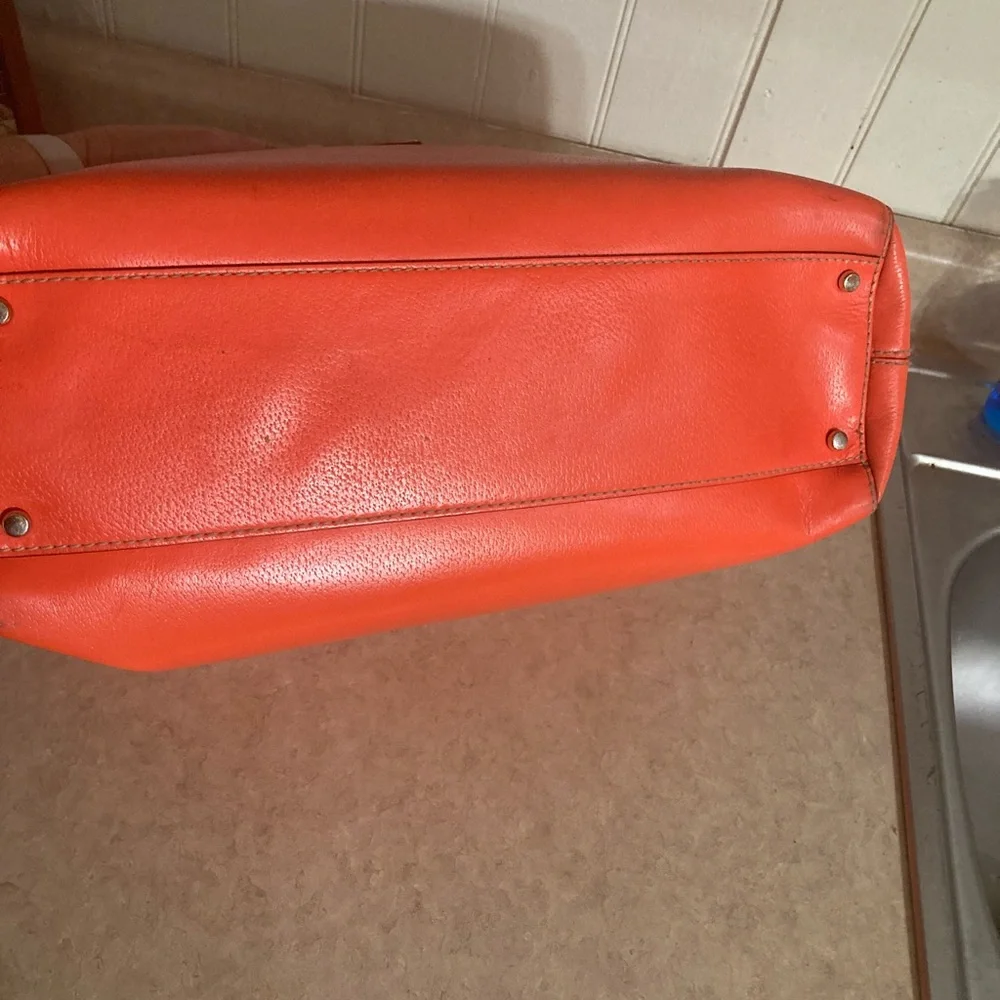 kate spade New York Orange Leather Tote